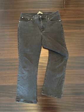 Madewell Black Wash Jeans - Mid Rise Kick Out Jeans